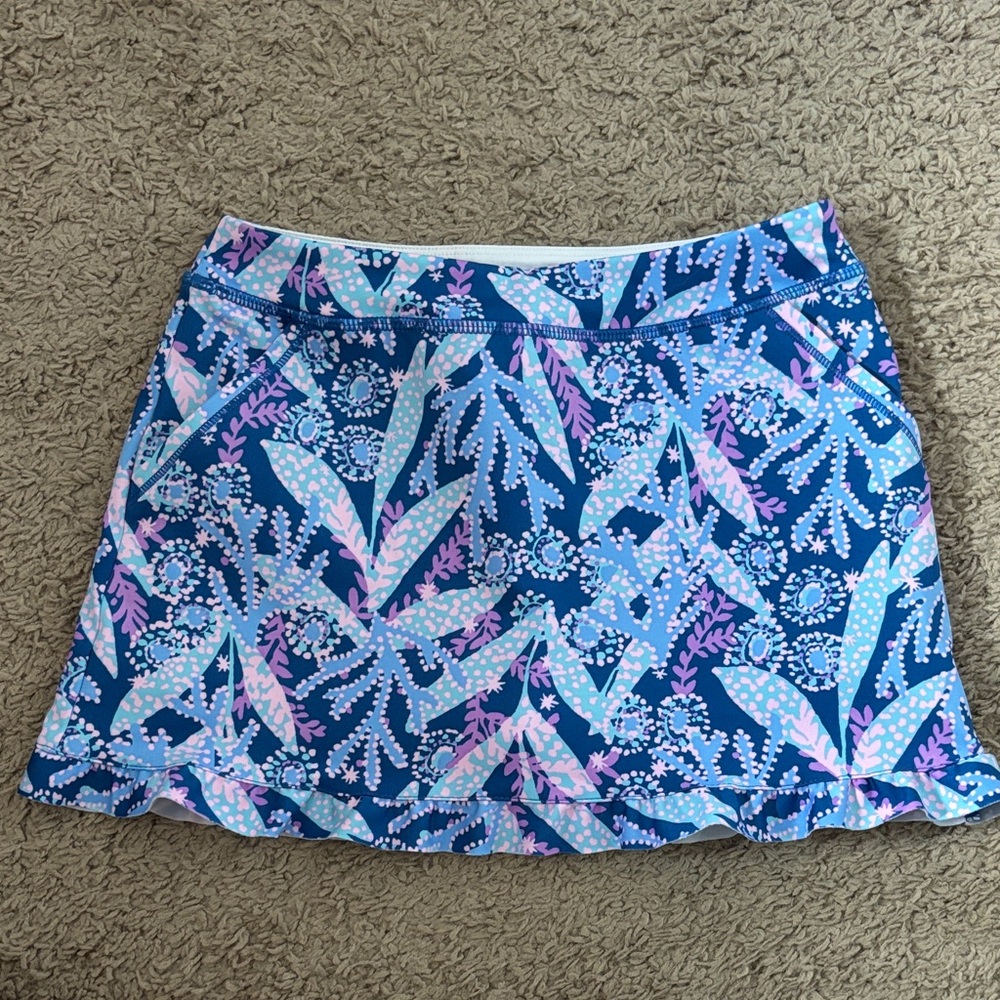 Lilly Pulitzer Blue and Pink Floral Girls Skort